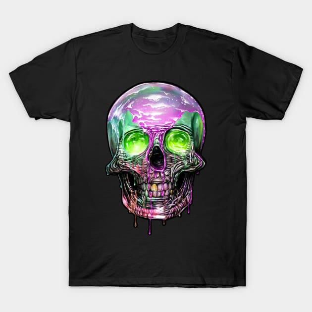 Liquid Sugar Skull - Punk skull candy slime drips 80s 90s T-Shirt by rolphenstien